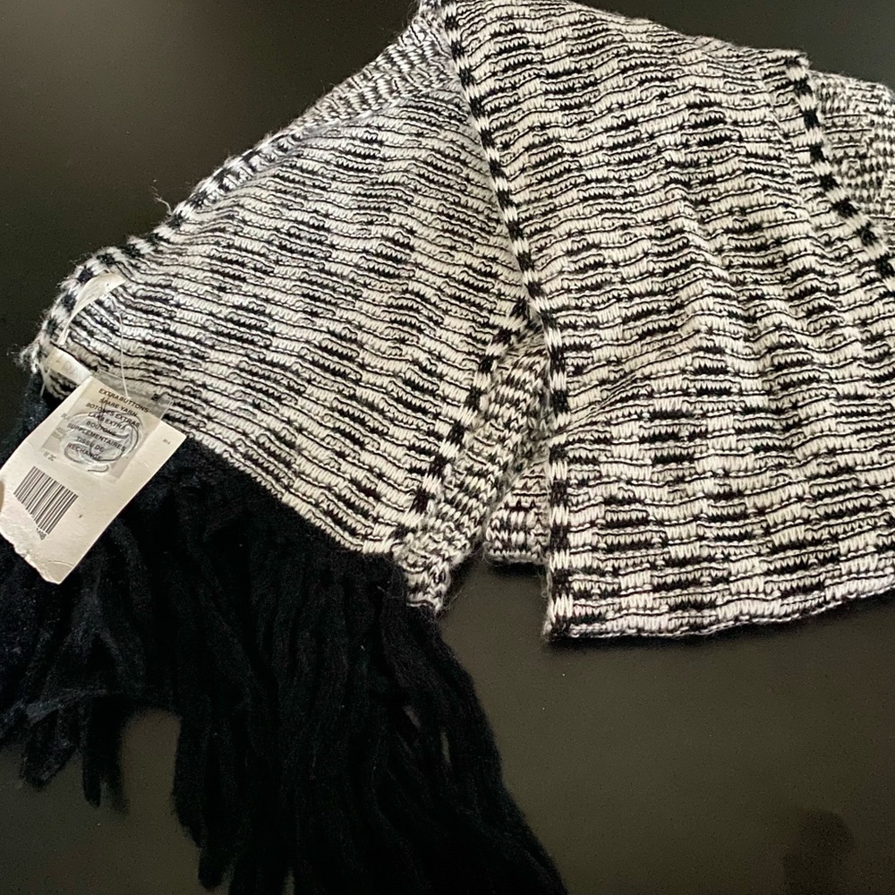 New Rachel Zigzag Grunge Whimsigoth Preppy Scandi Girl Knit Long Scarf Fringe
